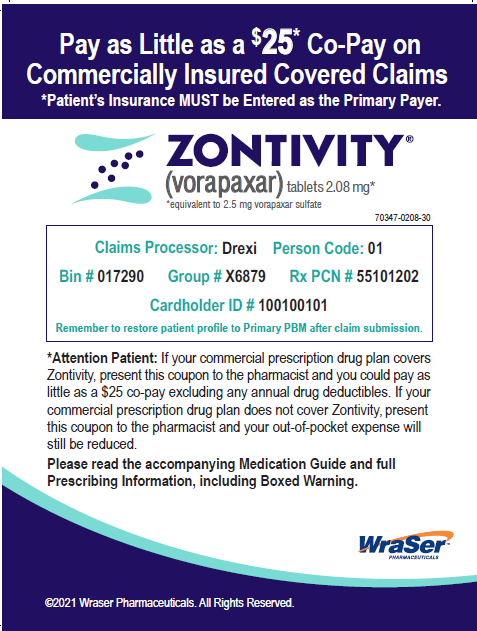 Zontivity Co-Pay Assistance Coupon - Pack of 5